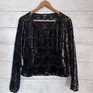 Citron Santa Monica Collection Crush Velvet Floral Top.